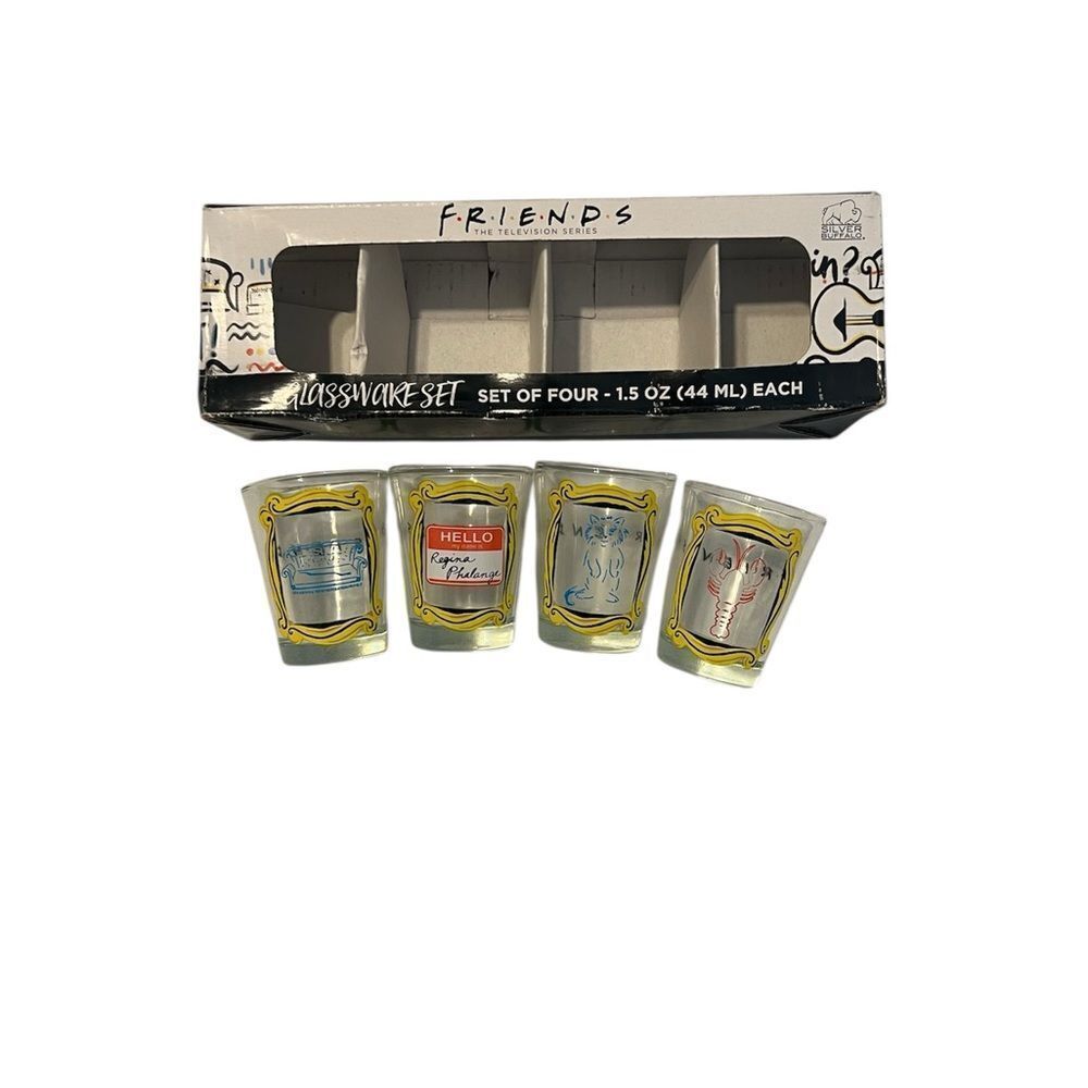 Y2K Vintage NIB Friends TV Show Shot Glass Set of 4
